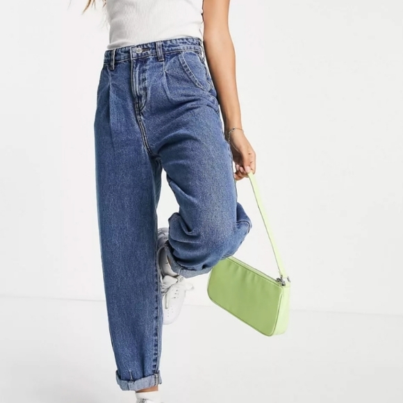 ASOS Petite Denim - ASOS Petite balloon mid wash jeans